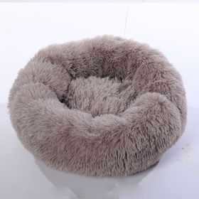 Plush pet nest (Option: Beige brown-100cm)